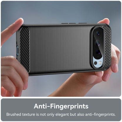 For Google Pixel 9 Carbon Fiber Brushed Texture TPU Phone Case(Black) by buy2fix