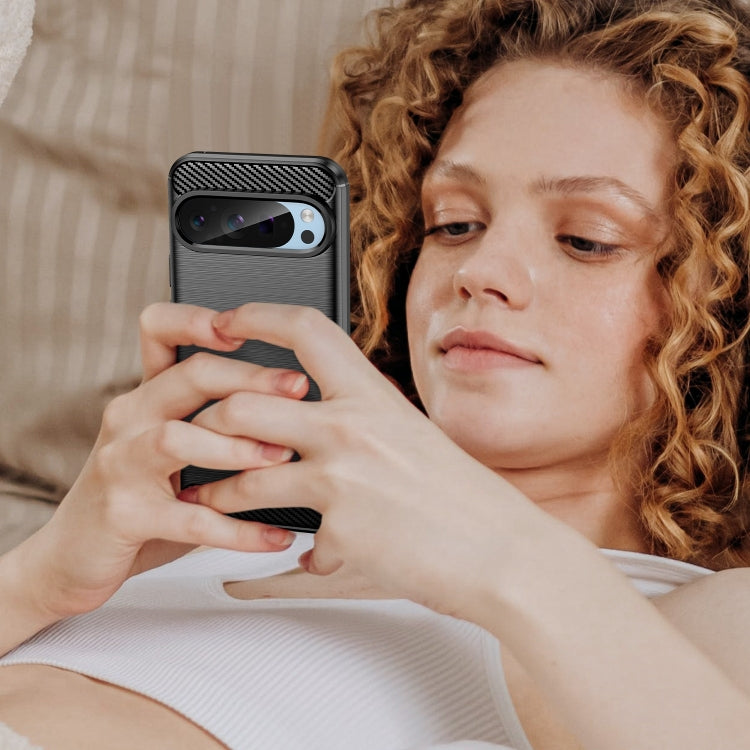 For Google Pixel 9 Carbon Fiber Brushed Texture TPU Phone Case(Black) by buy2fix