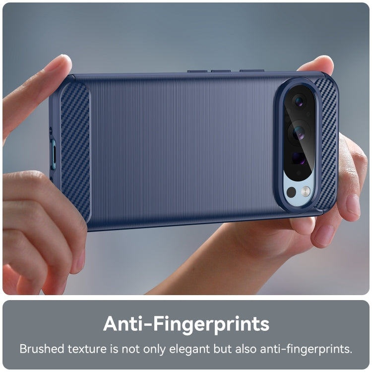 For Google Pixel 9 Carbon Fiber Brushed Texture TPU Phone Case(Blue) by buy2fix