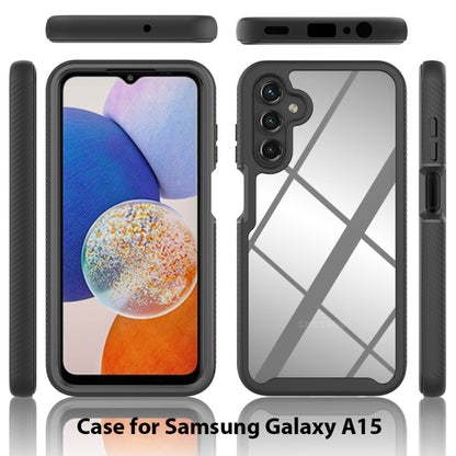 For Samsung Galaxy A15 5G Starry Sky Solid Color Shockproof TPU Clear PC Phone Case(Black) by buy2fix