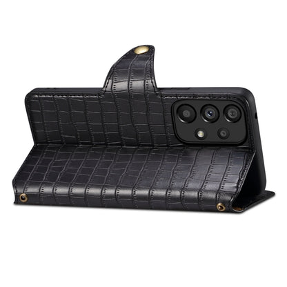 For Samsung Galaxy A33 5G Denior Crocodile Texture Oil Edge Leather Phone Case(Black) - Galaxy Phone Cases by Denior | Online Shopping UK | buy2fix