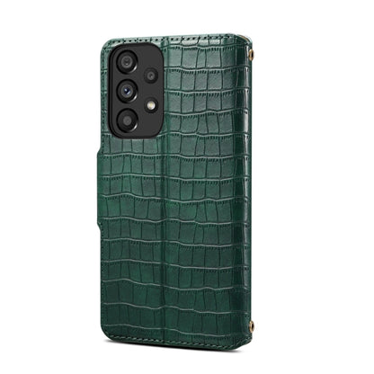 For Samsung Galaxy A53 5G Denior Crocodile Texture Oil Edge Leather Phone Case(Green) - Galaxy Phone Cases by Denior | Online Shopping UK | buy2fix