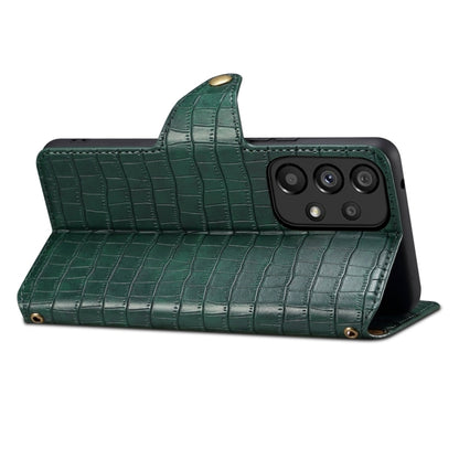 For Samsung Galaxy A53 5G Denior Crocodile Texture Oil Edge Leather Phone Case(Green) - Galaxy Phone Cases by Denior | Online Shopping UK | buy2fix