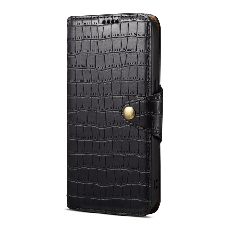 For Samsung Galaxy A13 5G Denior Crocodile Texture Oil Edge Leather Phone Case(Black) - Galaxy Phone Cases by Denior | Online Shopping UK | buy2fix
