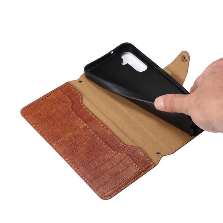 For Samsung Galaxy A14 5G Denior Crocodile Texture Oil Edge Leather Phone Case(Green) - Galaxy Phone Cases by Denior | Online Shopping UK | buy2fix