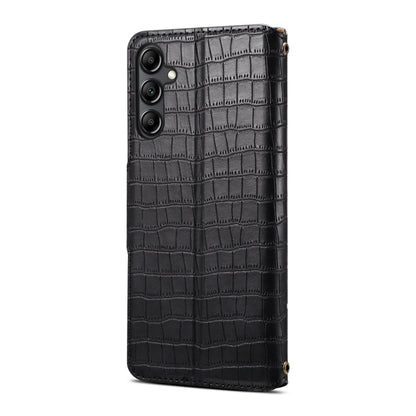 For Samsung Galaxy A54 5G Denior Crocodile Texture Oil Edge Leather Phone Case(Black) - Galaxy Phone Cases by Denior | Online Shopping UK | buy2fix