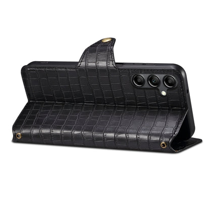 For Samsung Galaxy S23+ Denior Crocodile Texture Oil Edge Leather Phone Case(Black) - Galaxy S23+ 5G Cases by Denior | Online Shopping UK | buy2fix