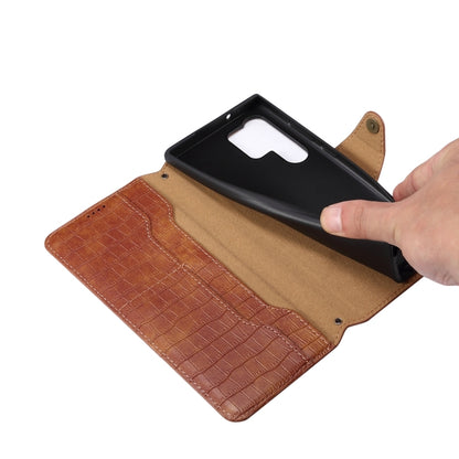 For Samsung Galaxy A05 Denior Crocodile Texture Oil Edge Leather Phone Case(Black) - Galaxy Phone Cases by Denior | Online Shopping UK | buy2fix