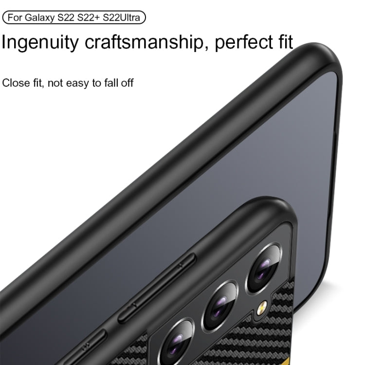 For Samsung Galaxy S25 5G Ultra-thin Carbon Fiber Texture Splicing Phone Case(Red) by buy2fix