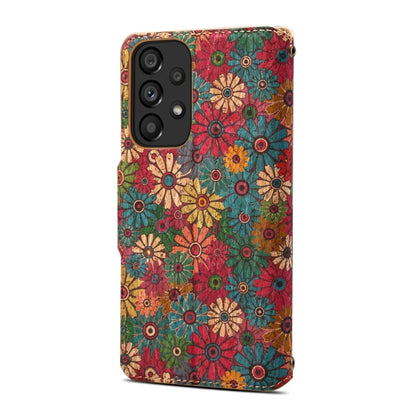 For Samsung Galaxy A23 5G Denior Flower Language Series Cork Fabric Oil Edge Leather Phone Case(Spring) - Galaxy Phone Cases by Denior | Online Shopping UK | buy2fix