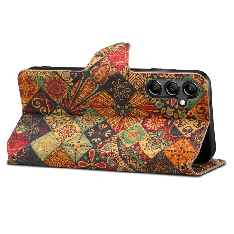 For Samsung Galaxy A13 5G Denior Flower Language Series Cork Fabric Oil Edge Leather Phone Case(Autumn) - Galaxy Phone Cases by Denior | Online Shopping UK | buy2fix