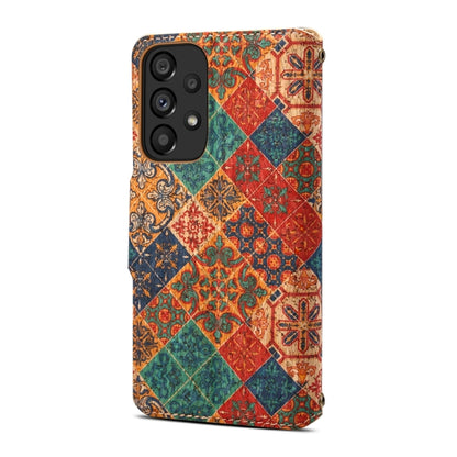 For Samsung Galaxy A32 Denior Flower Language Series Cork Fabric Oil Edge Leather Phone Case(Winter) - Galaxy Phone Cases by Denior | Online Shopping UK | buy2fix