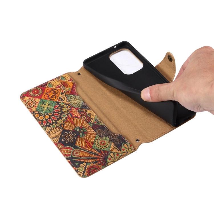 For Samsung Galaxy A52 Denior Flower Language Series Cork Fabric Oil Edge Leather Phone Case(Summer) - Galaxy Phone Cases by Denior | Online Shopping UK | buy2fix