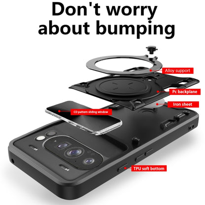 For Google Pixel 9 Pro XL CD Texture Sliding Camshield Magnetic Holder Phone Case(Black) by buy2fix