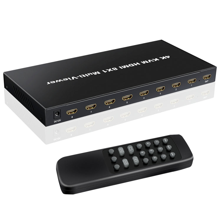 NK-E80 4K 30Hz 8 In 1 Out HDMI 8-way Screen Splitter KVM Switch(EU Plug) by buy2fix