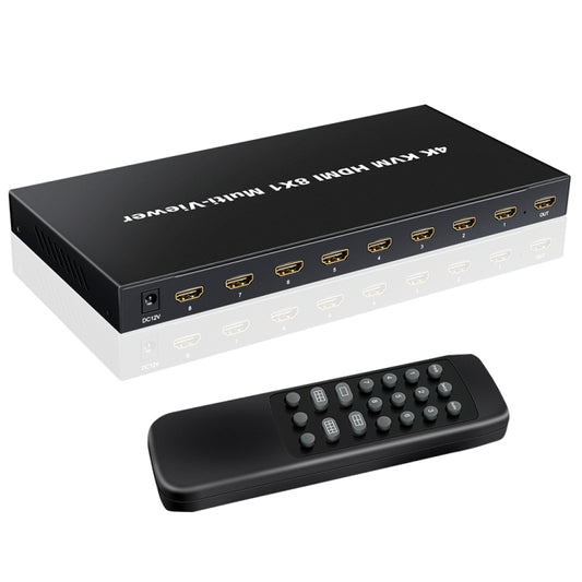 NK-E80 4K 30Hz 8 In 1 Out HDMI 8-way Screen Splitter KVM Switch(UK Plug) by buy2fix