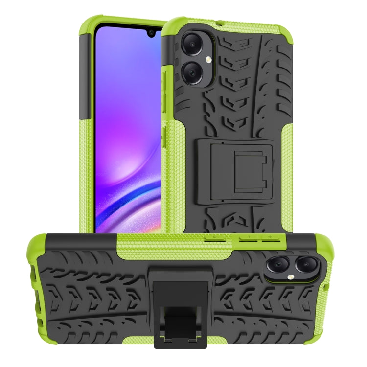 For Samsung Galaxy A05 4G Tire Texture TPU + PC Phone Case with Holder(Green) by buy2fix