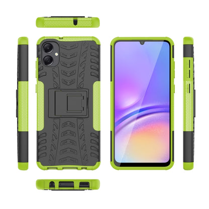 For Samsung Galaxy A05 4G Tire Texture TPU + PC Phone Case with Holder(Green) by buy2fix