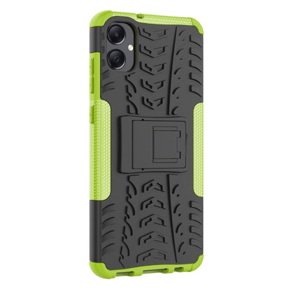 For Samsung Galaxy A05 4G Tire Texture TPU + PC Phone Case with Holder(Green) by buy2fix