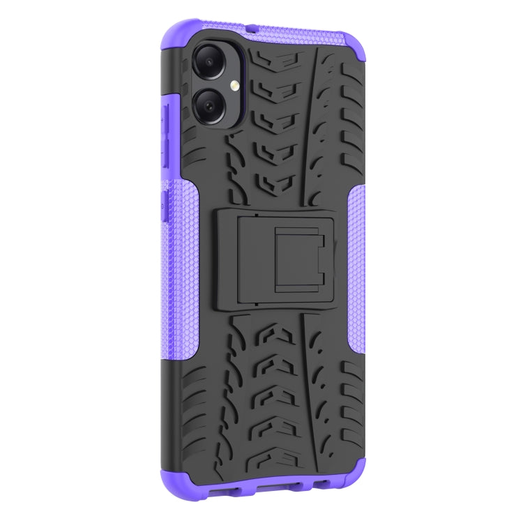 For Samsung Galaxy A05 4G Tire Texture TPU + PC Phone Case with Holder(Purple) by buy2fix