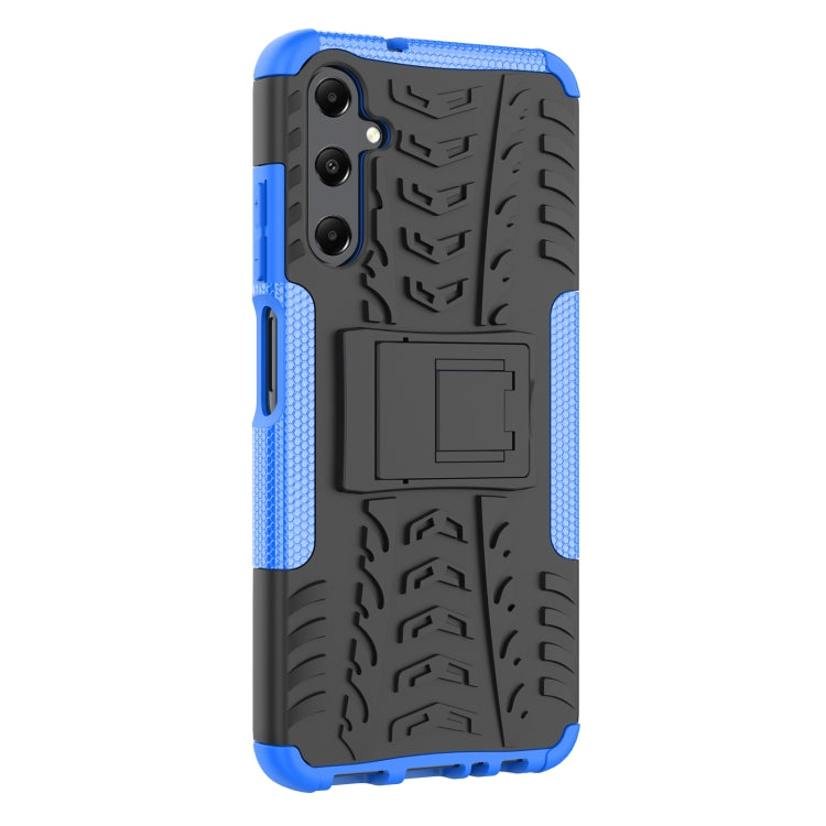 For Samsung Galaxy A05s Tire Texture TPU + PC Phone Case with Holder(Blue) by buy2fix