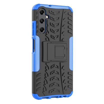 For Samsung Galaxy A05s Tire Texture TPU + PC Phone Case with Holder(Blue) by buy2fix