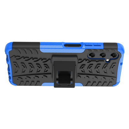 For Samsung Galaxy A05s Tire Texture TPU + PC Phone Case with Holder(Blue) by buy2fix