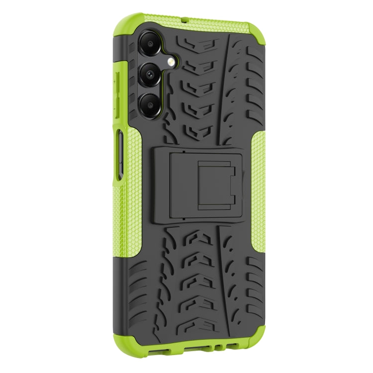 For Samsung Galaxy A15 Tire Texture TPU + PC Phone Case with Holder(Green) by buy2fix