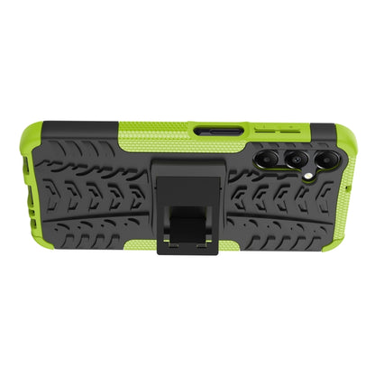 For Samsung Galaxy A15 Tire Texture TPU + PC Phone Case with Holder(Green) by buy2fix