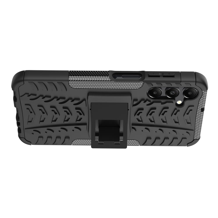 For Samsung Galaxy A15 Tire Texture TPU + PC Phone Case with Holder(Black) by buy2fix