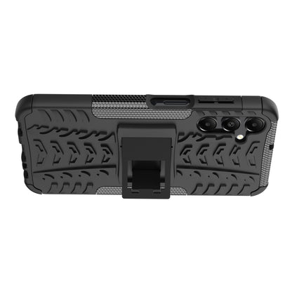 For Samsung Galaxy A15 Tire Texture TPU + PC Phone Case with Holder(Black) by buy2fix