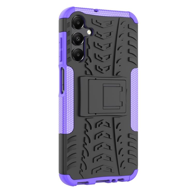 For Samsung Galaxy A15 Tire Texture TPU + PC Phone Case with Holder(Purple) by buy2fix