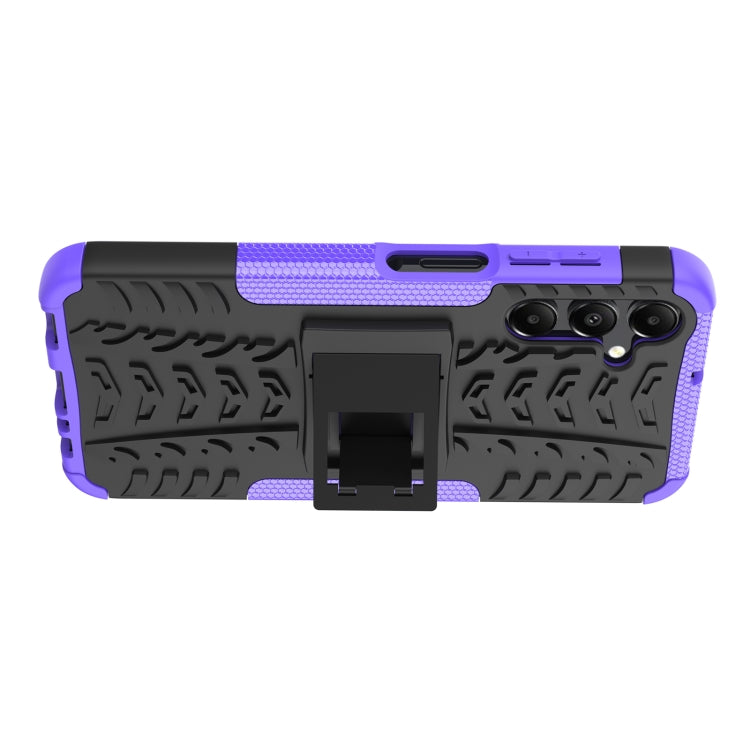 For Samsung Galaxy A15 Tire Texture TPU + PC Phone Case with Holder(Purple) by buy2fix