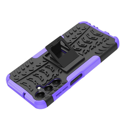 For Samsung Galaxy A15 Tire Texture TPU + PC Phone Case with Holder(Purple) by buy2fix