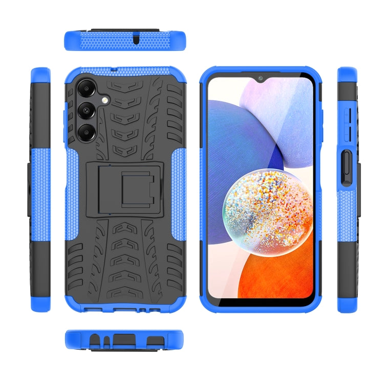 For Samsung Galaxy A15 Tire Texture TPU + PC Phone Case with Holder(Blue) by buy2fix
