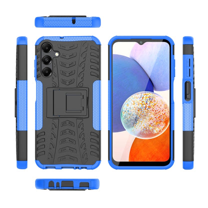 For Samsung Galaxy A15 Tire Texture TPU + PC Phone Case with Holder(Blue) by buy2fix