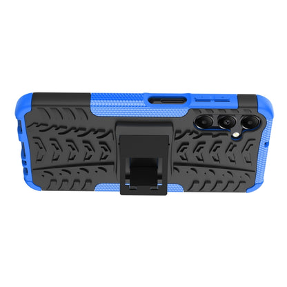 For Samsung Galaxy A15 Tire Texture TPU + PC Phone Case with Holder(Blue) by buy2fix