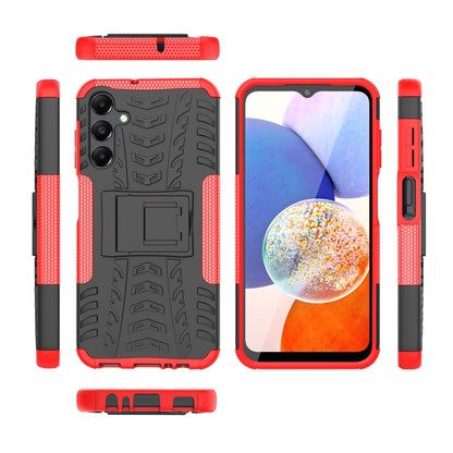 For Samsung Galaxy A15 Tire Texture TPU + PC Phone Case with Holder(Red) by buy2fix
