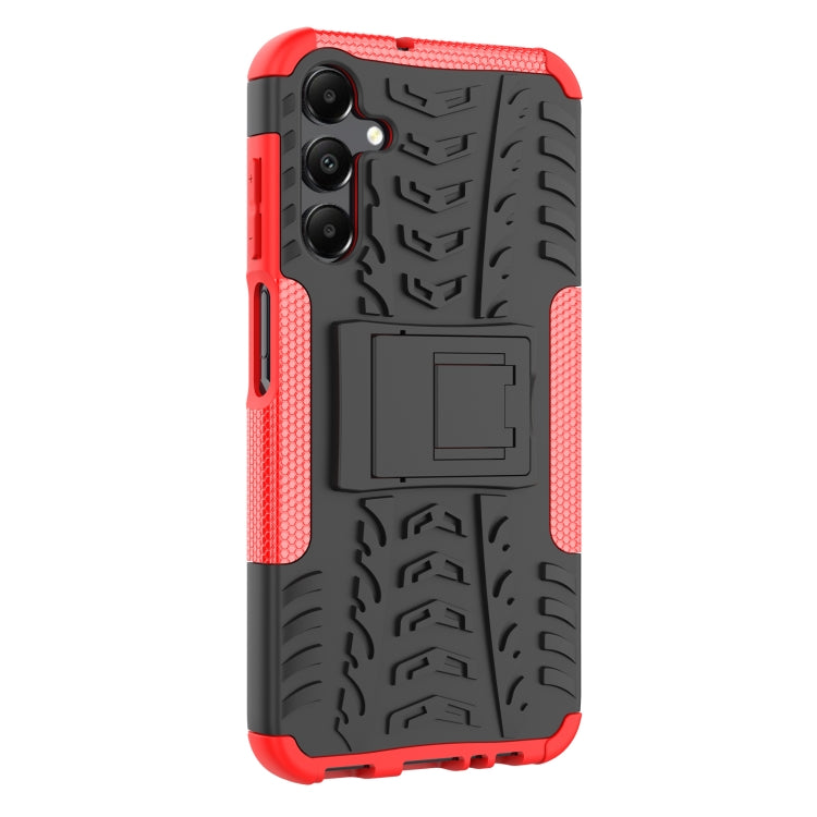 For Samsung Galaxy A15 Tire Texture TPU + PC Phone Case with Holder(Red) by buy2fix