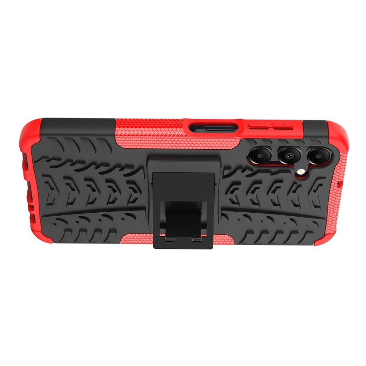 For Samsung Galaxy A15 Tire Texture TPU + PC Phone Case with Holder(Red) by buy2fix