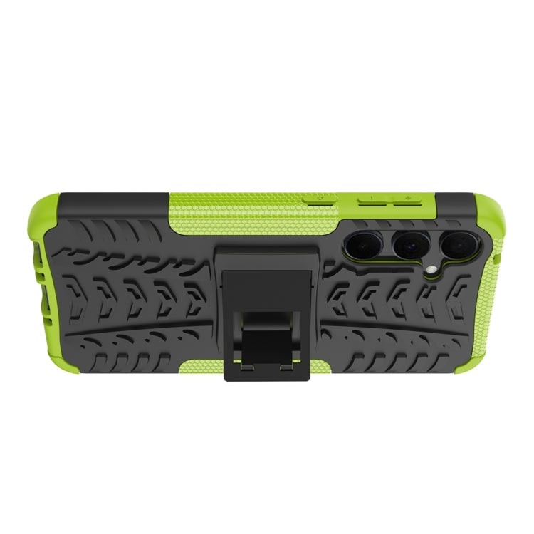 For Samsung Galaxy A35 5G Tire Texture TPU + PC Phone Case with Holder(Green) by buy2fix