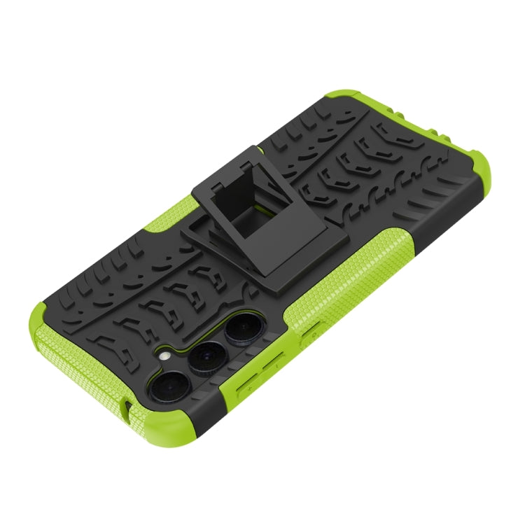 For Samsung Galaxy A35 5G Tire Texture TPU + PC Phone Case with Holder(Green) by buy2fix