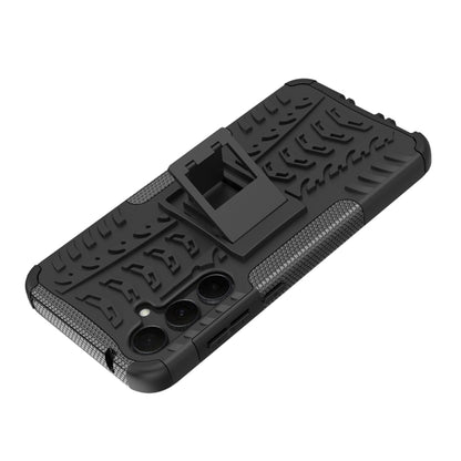 For Samsung Galaxy A35 5G Tire Texture TPU + PC Phone Case with Holder(Black) by buy2fix
