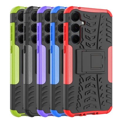 For Samsung Galaxy A35 5G Tire Texture TPU + PC Phone Case with Holder(Black) by buy2fix