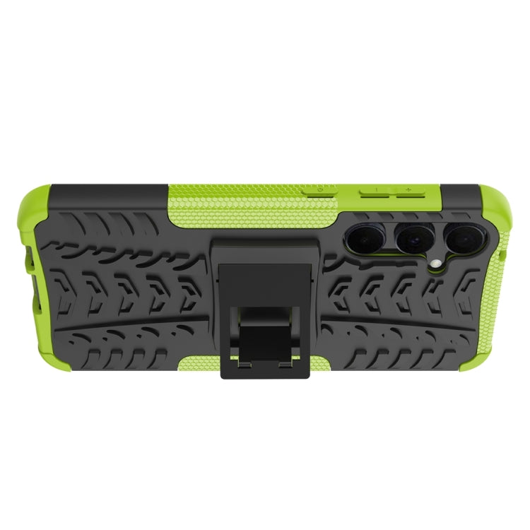 For Samsung Galaxy A55 Tire Texture TPU + PC Phone Case with Holder(Green) by buy2fix