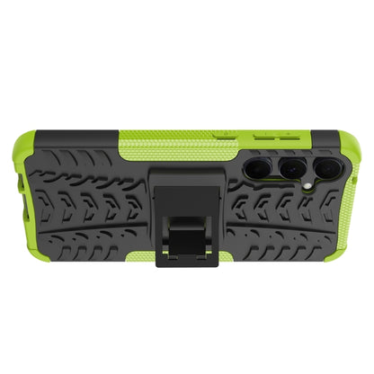 For Samsung Galaxy A55 Tire Texture TPU + PC Phone Case with Holder(Green) by buy2fix