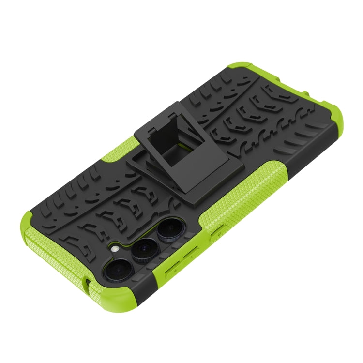 For Samsung Galaxy A55 Tire Texture TPU + PC Phone Case with Holder(Green) by buy2fix
