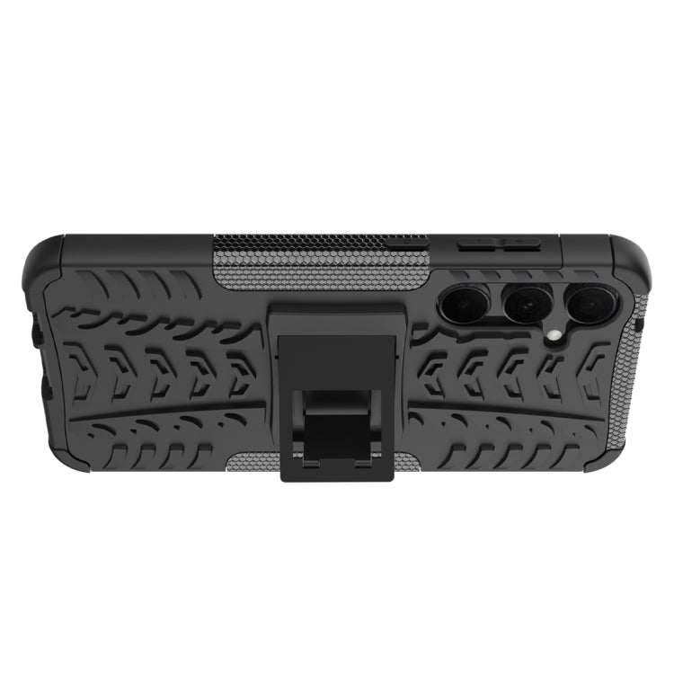 For Samsung Galaxy A55 Tire Texture TPU + PC Phone Case with Holder(Black) by buy2fix