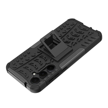 For Samsung Galaxy A55 Tire Texture TPU + PC Phone Case with Holder(Black) by buy2fix