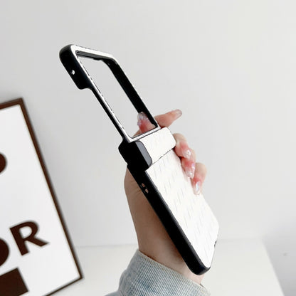 For Motorola Razr 40 Ultra Three-piece Set Woven Texture Folding PU Phone Case(Gold) by buy2fix